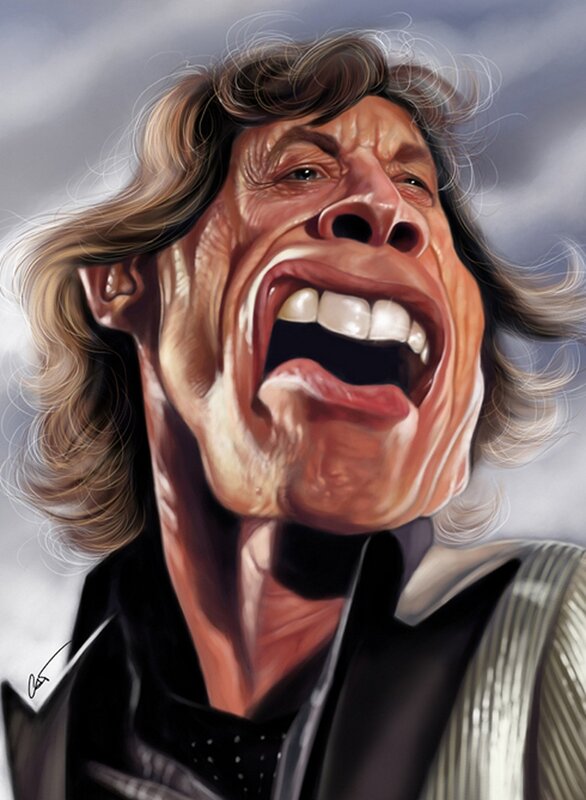 caricature of a man singing
