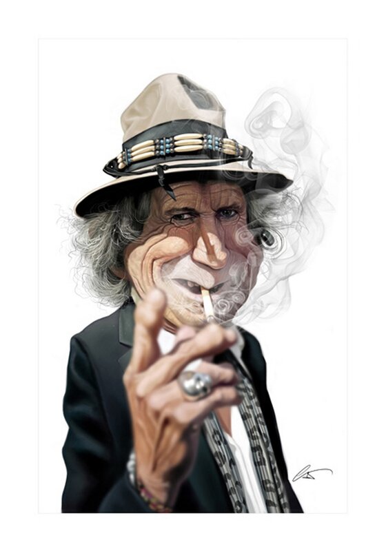 Caricature of a man smoking