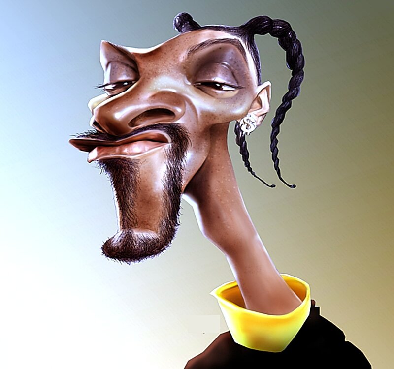 caricature of a man with braids