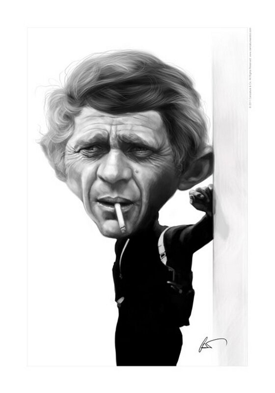 caricature of a man with cigarette