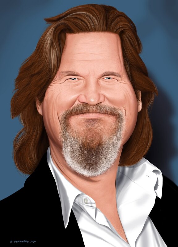 caricature of a man with long hair