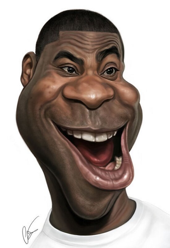 caricature of a smiling man
