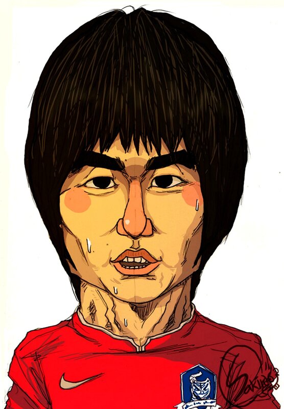 caricature of a soccer player