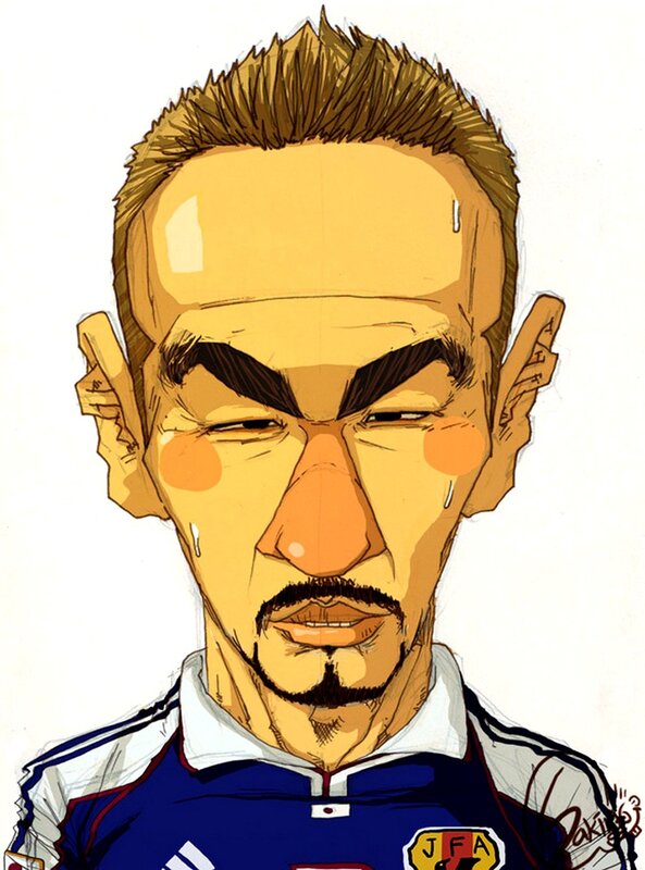 caricature of a soccer player