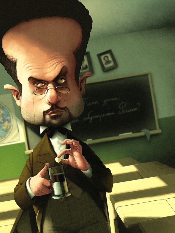 caricature of a teacher