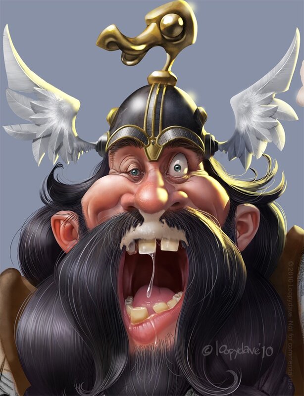 caricature of a viking warrior