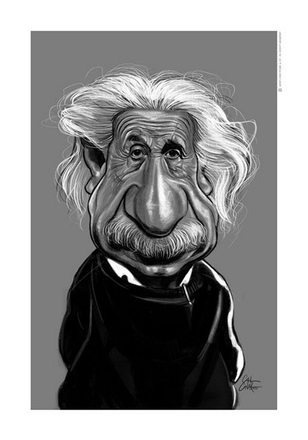 Caricature of Albert Einstein