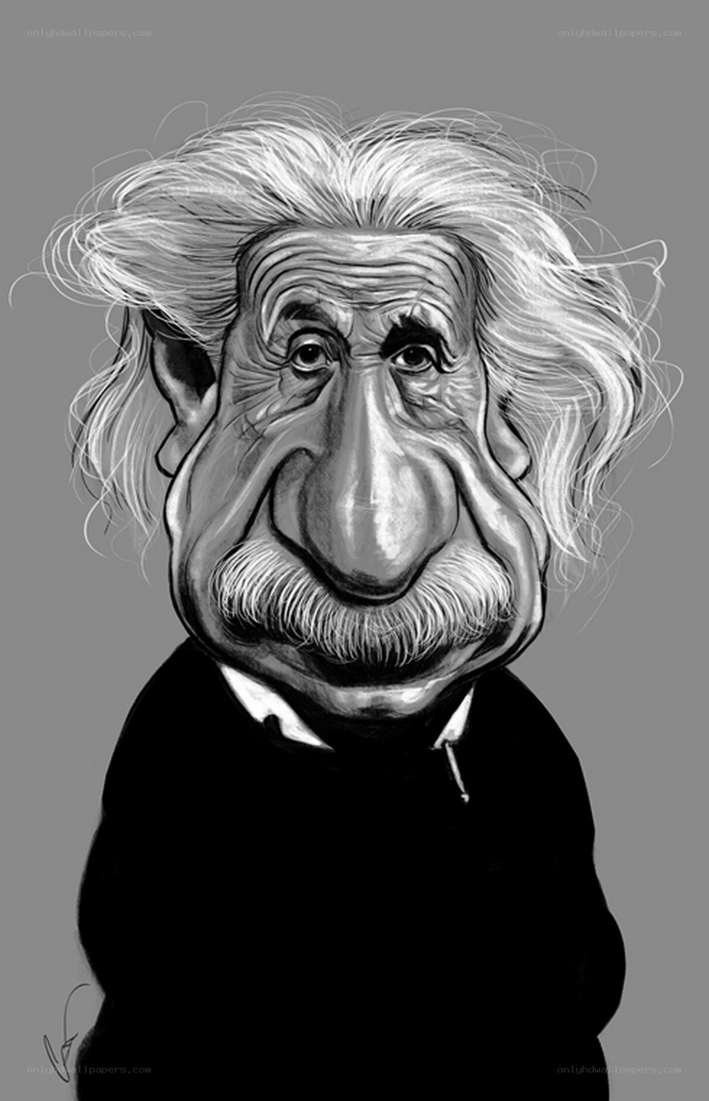 caricature of albert einstein