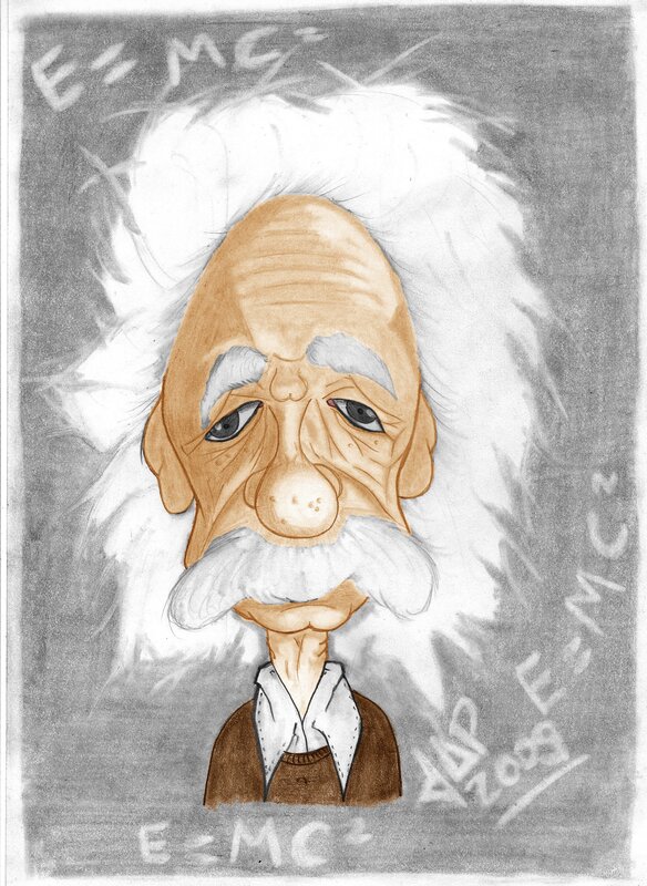 Caricature of Albert Einstein — Brown