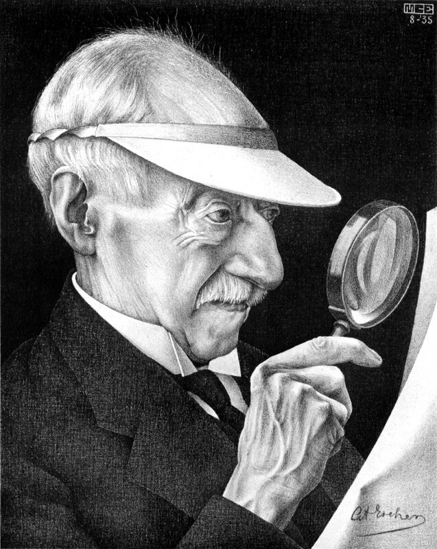 Caricature of an elderly man