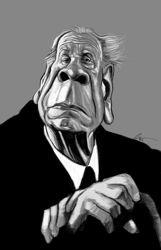 caricature of an elderly man