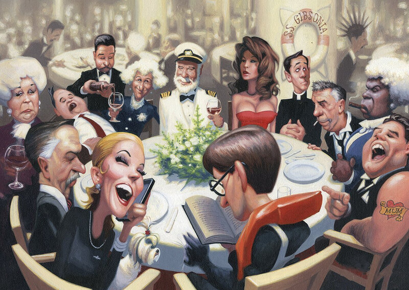 Caricature of Dinner Guests