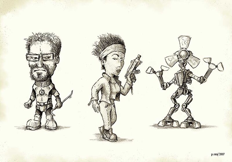 Caricature of game characters