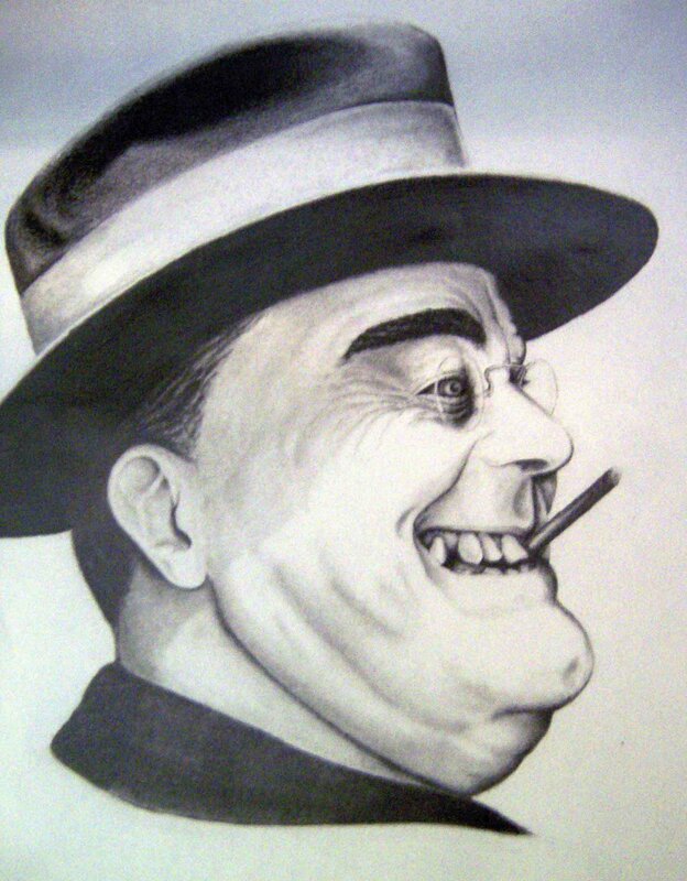 caricature of man with hat