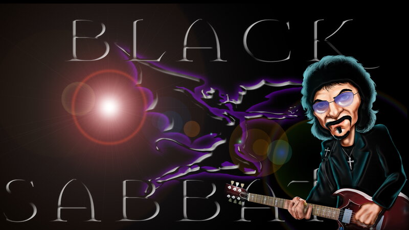 Caricature of Musician — Black, Dramatic