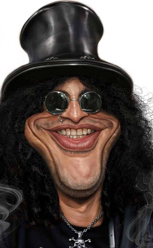 Caricature of Musician — Black, Humorous