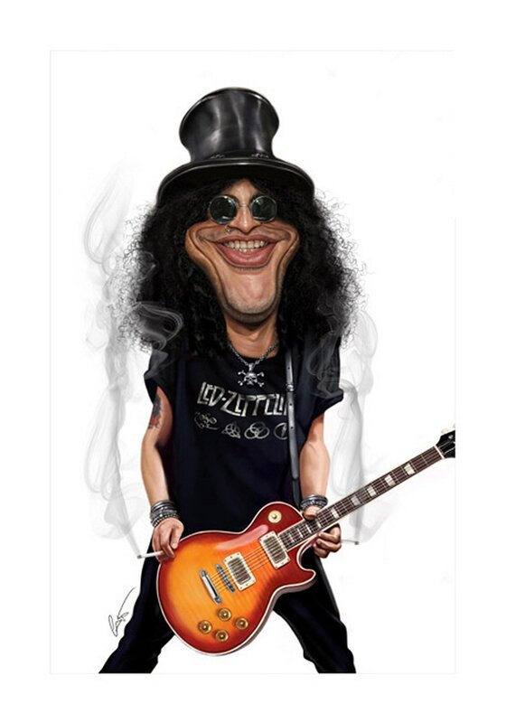 Caricature of Musician — Black, Playful