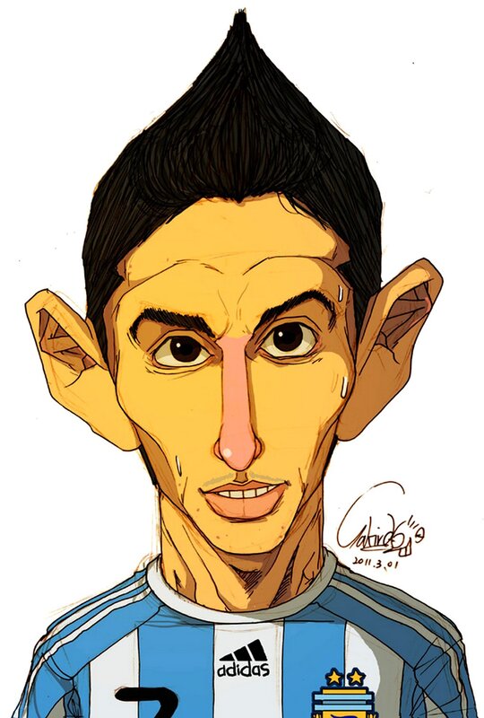 caricature of soccer player