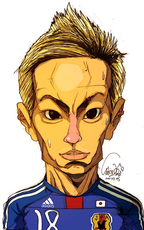 caricature of soccer player