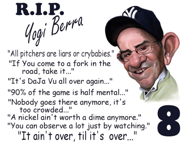 Caricature of Yogi Berra