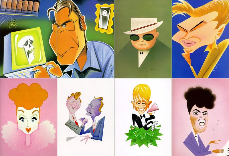 Caricature Portraits — Blue