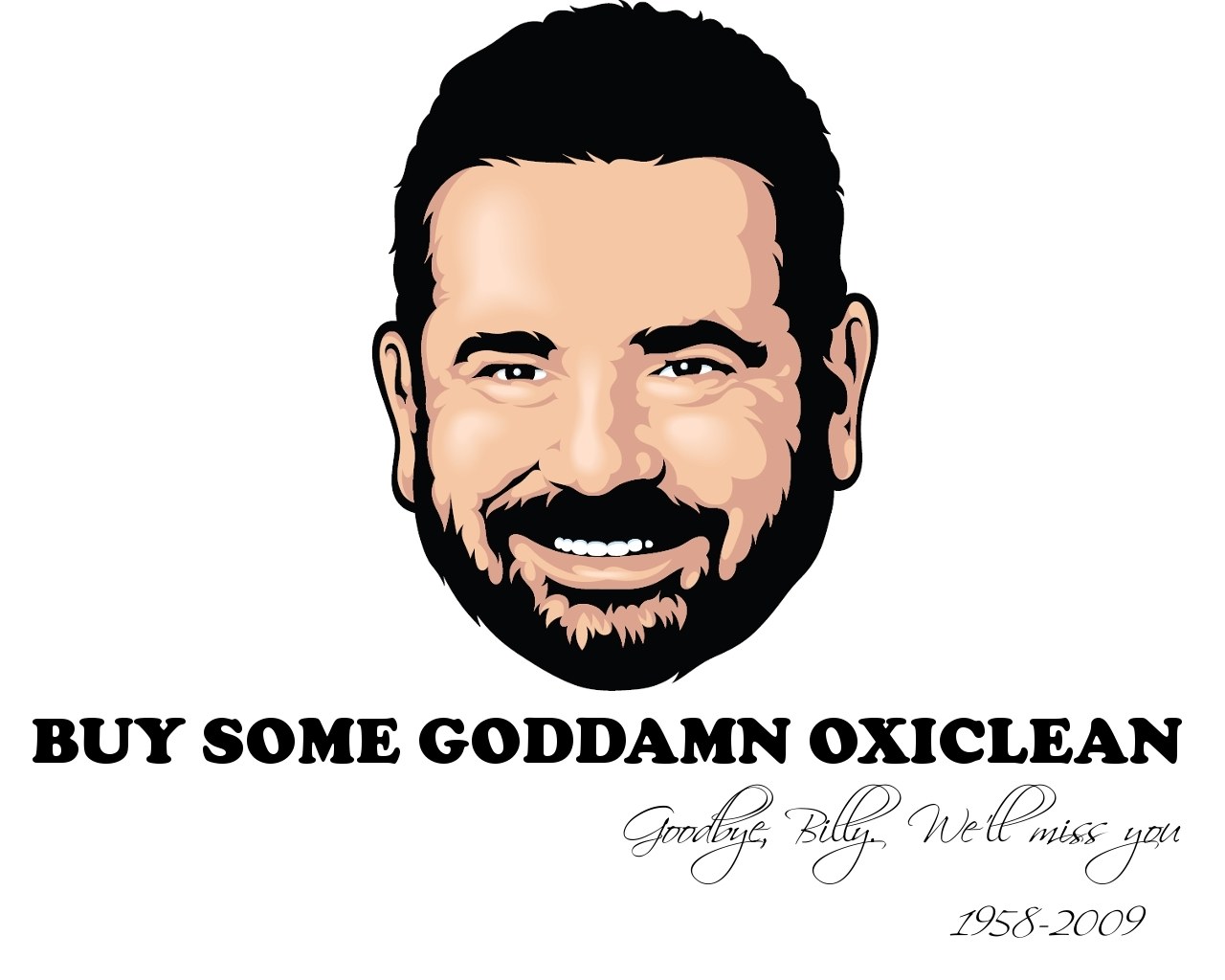 Caricature with tribute text