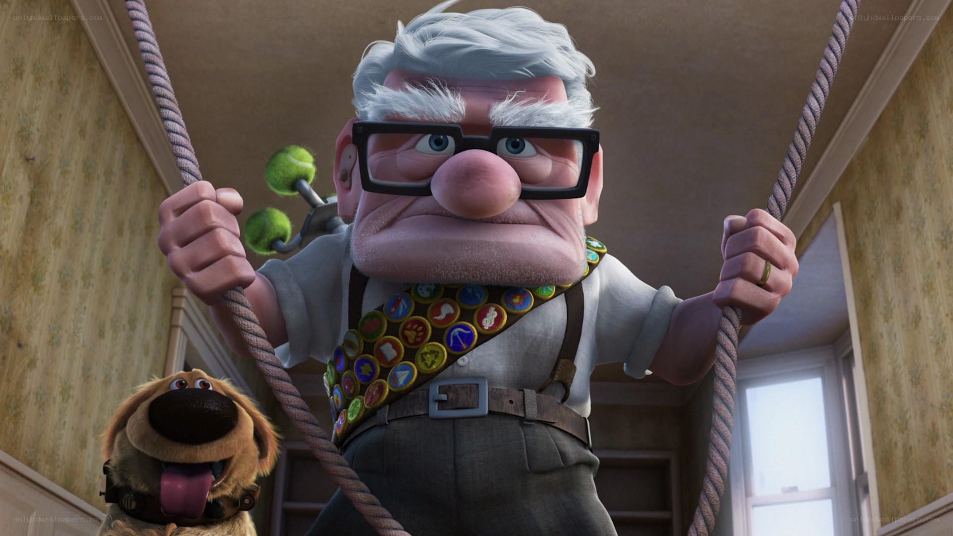 Carl Fredricksen in his house