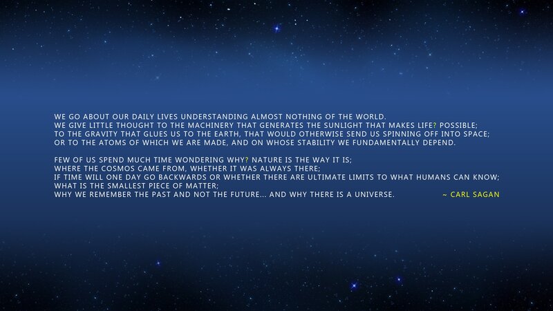 Carl Sagan quote on the universe