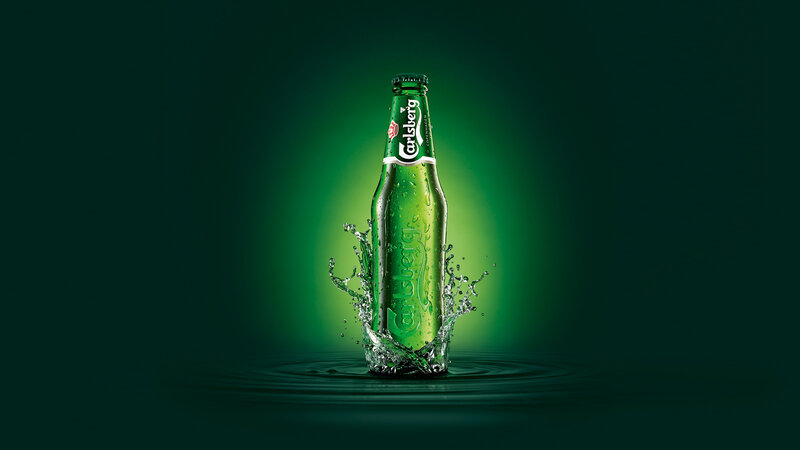 Carlsberg Beer Bottle — Green
