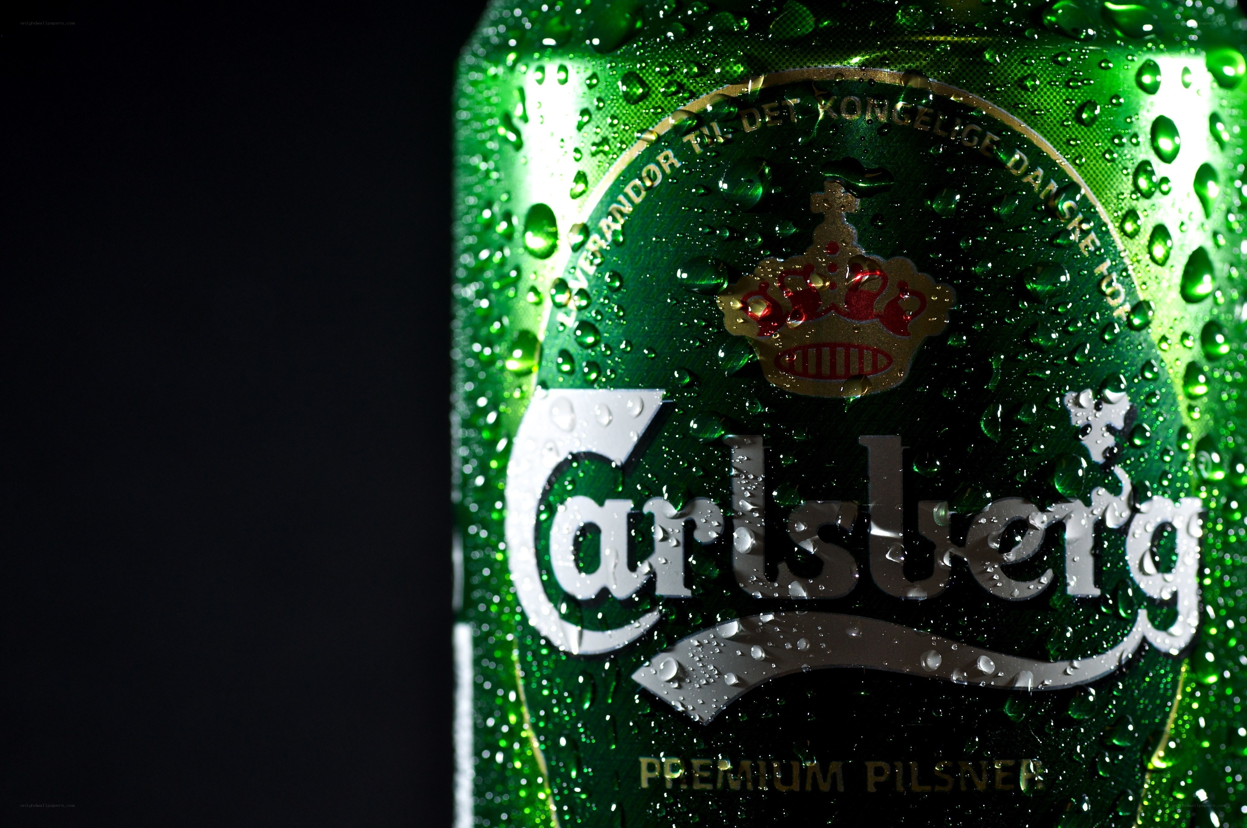 Carlsberg beer can with condensation