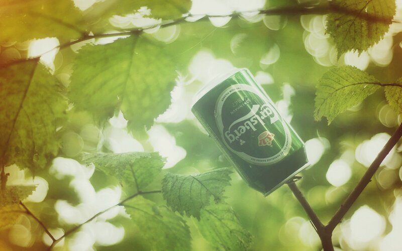 Carlsberg Can in Leaves