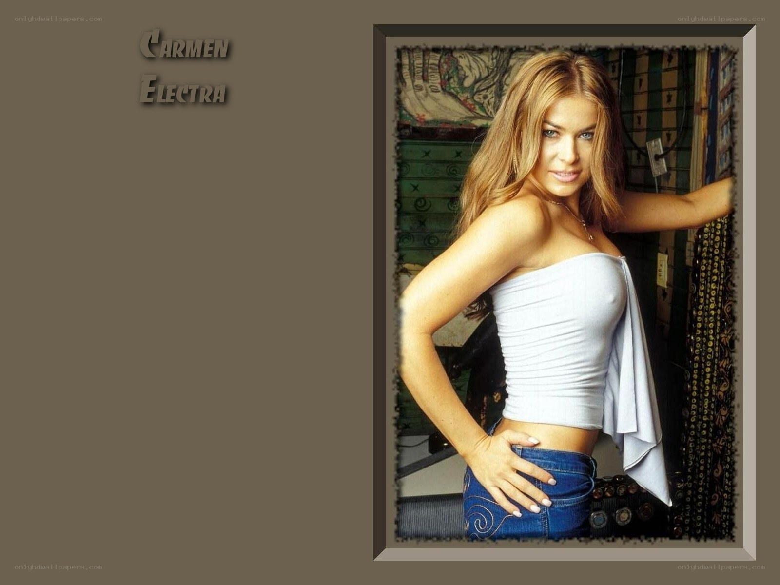 Carmen Electra in white top
