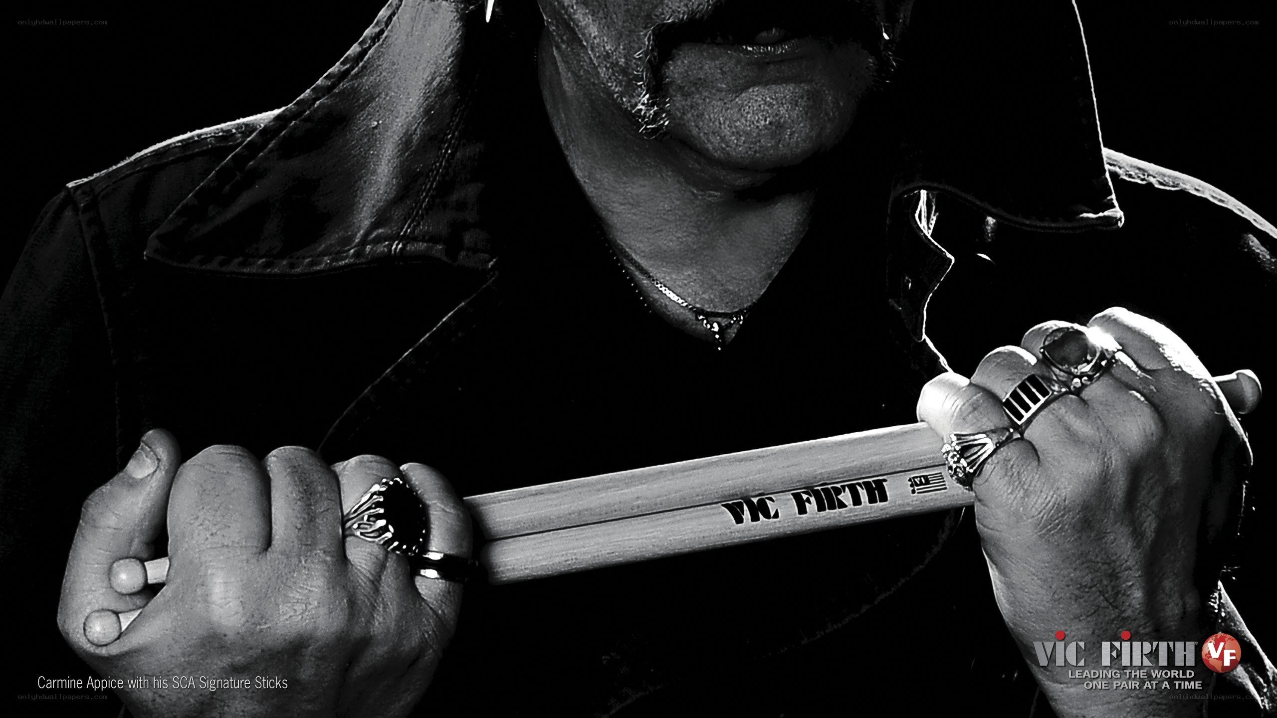 Carmine Appice with drumsticks