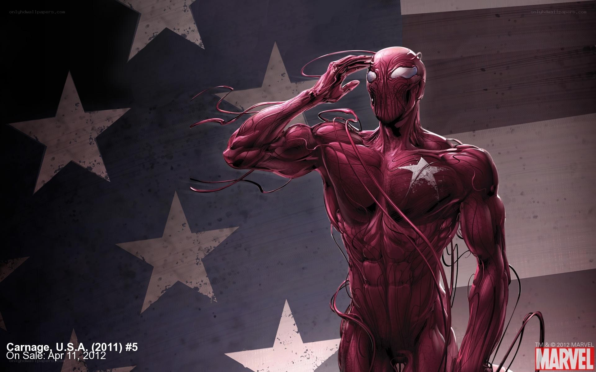 Carnage salutes against flag