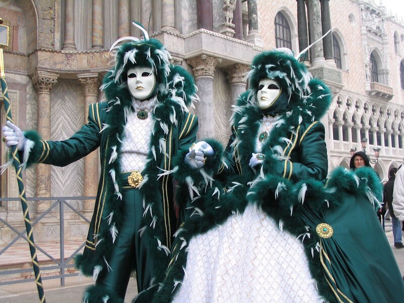 Carnival costumed figures