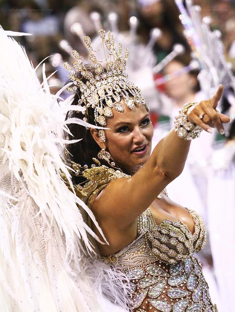 Carnival dancer in feather costume