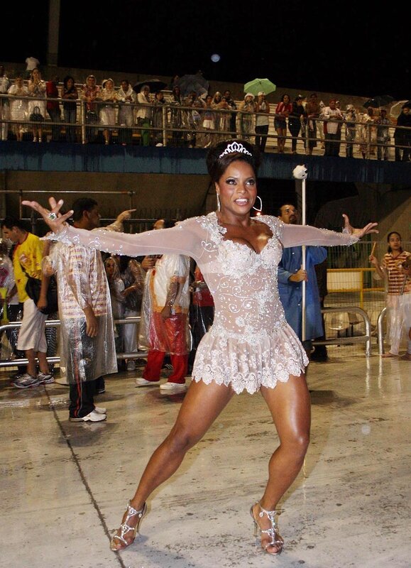Carnival dancer in white costume