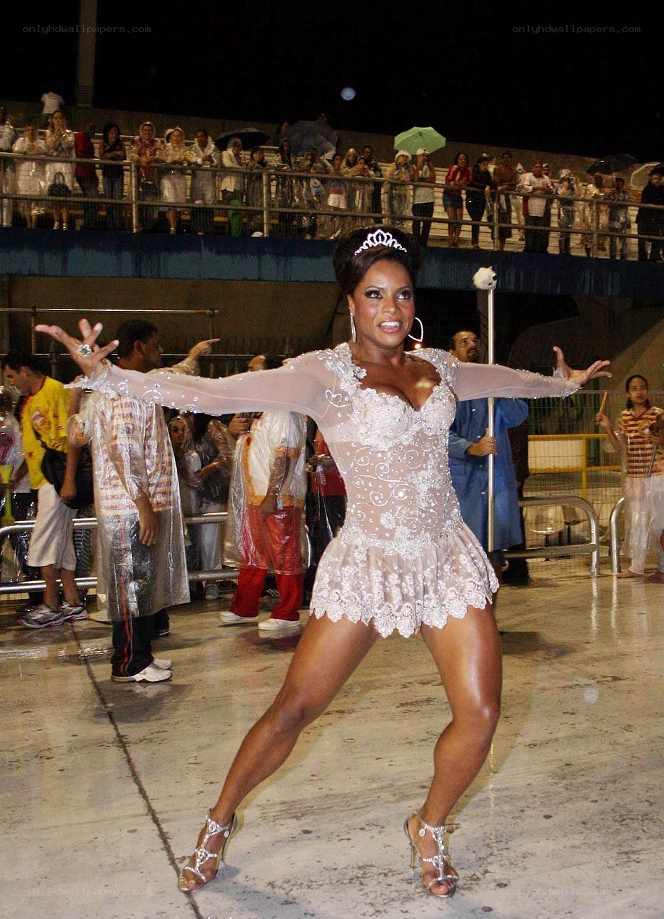 Carnival dancer in white costume