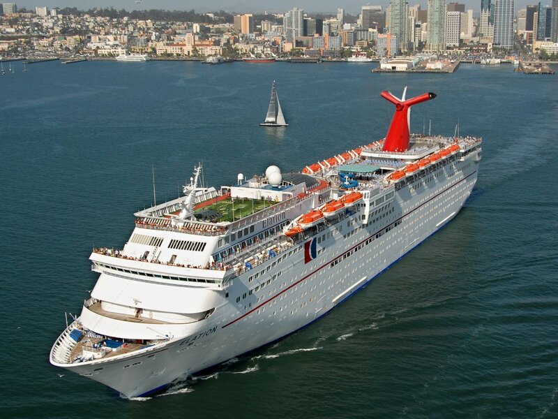 Carnival Elation Cruise Ship — White