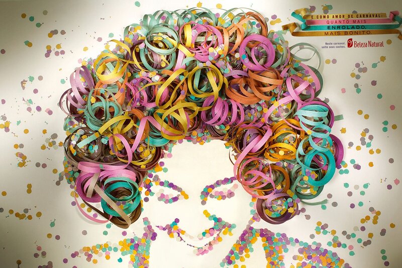 Carnival-themed hair art