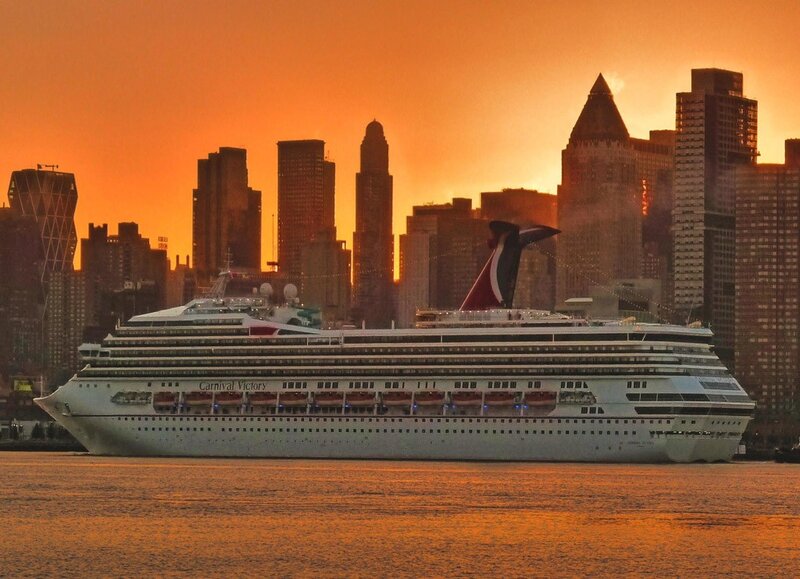 Carnival Victory at sunset