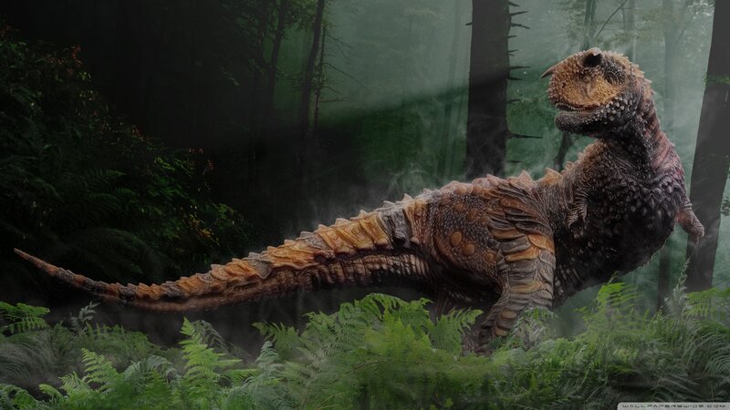 Carnotaurus Dinosaur — Green, Mysterious, Digital Art, Forest