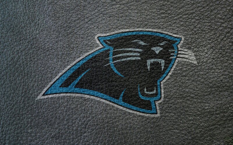Carolina Panthers logo on leather