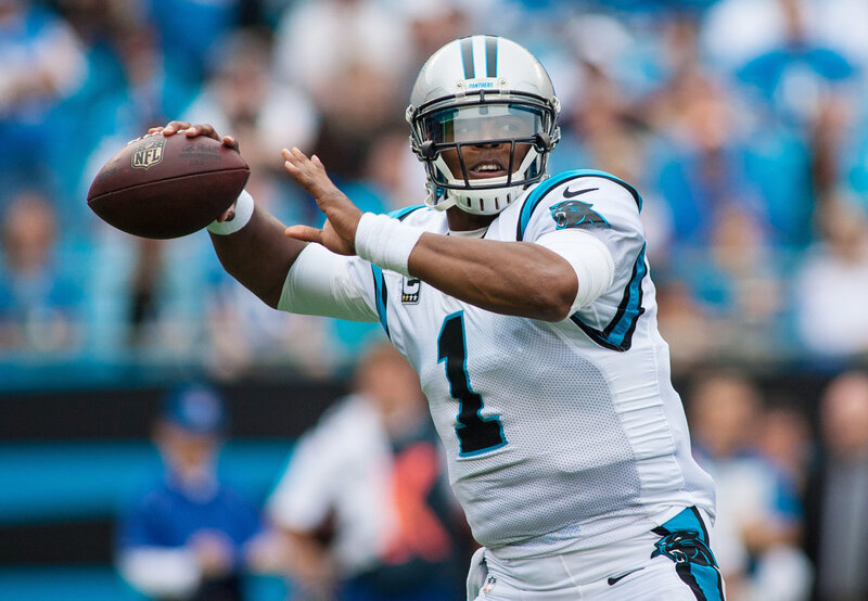 Carolina Panthers quarterback throwing