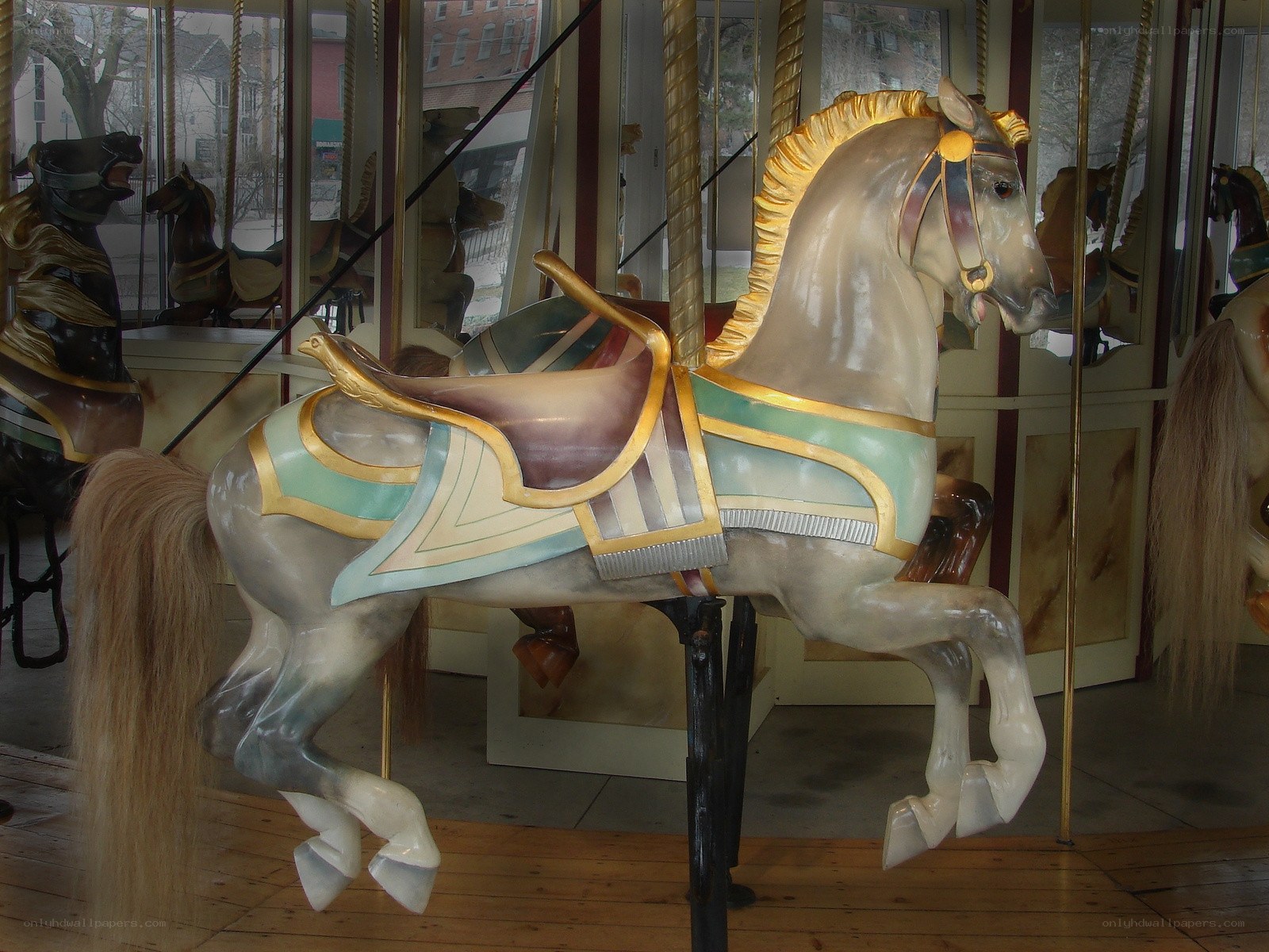 Carousel horse in motion