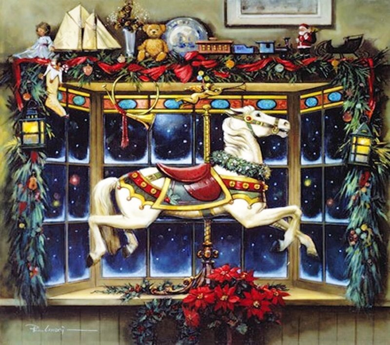 Carousel Horse in Window