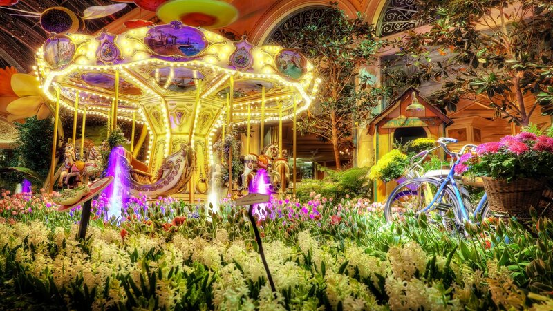 Carousel in Flower Garden — Yellow
