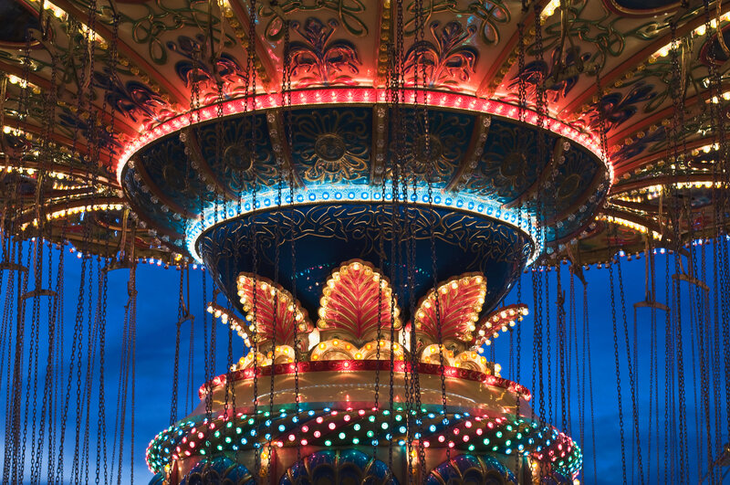 Carousel Ride at Night — Blue