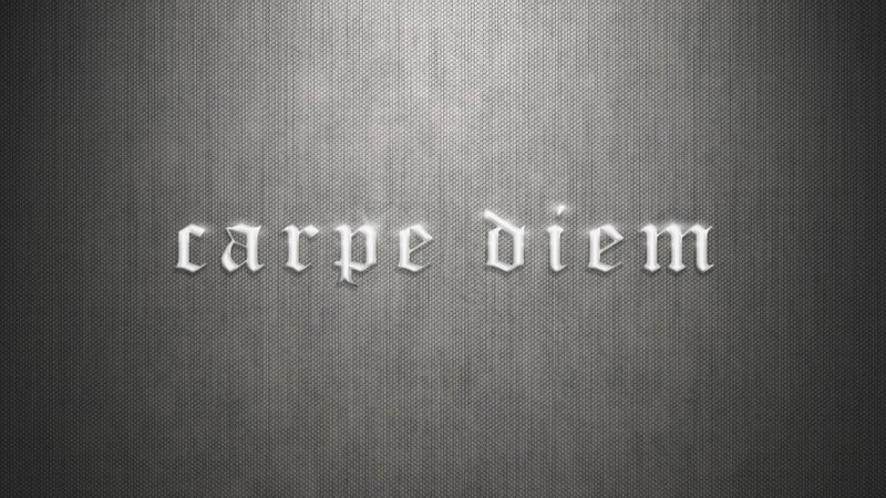 carpe diem text on metal