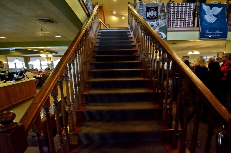 Carpeted Staircase in Restaurant